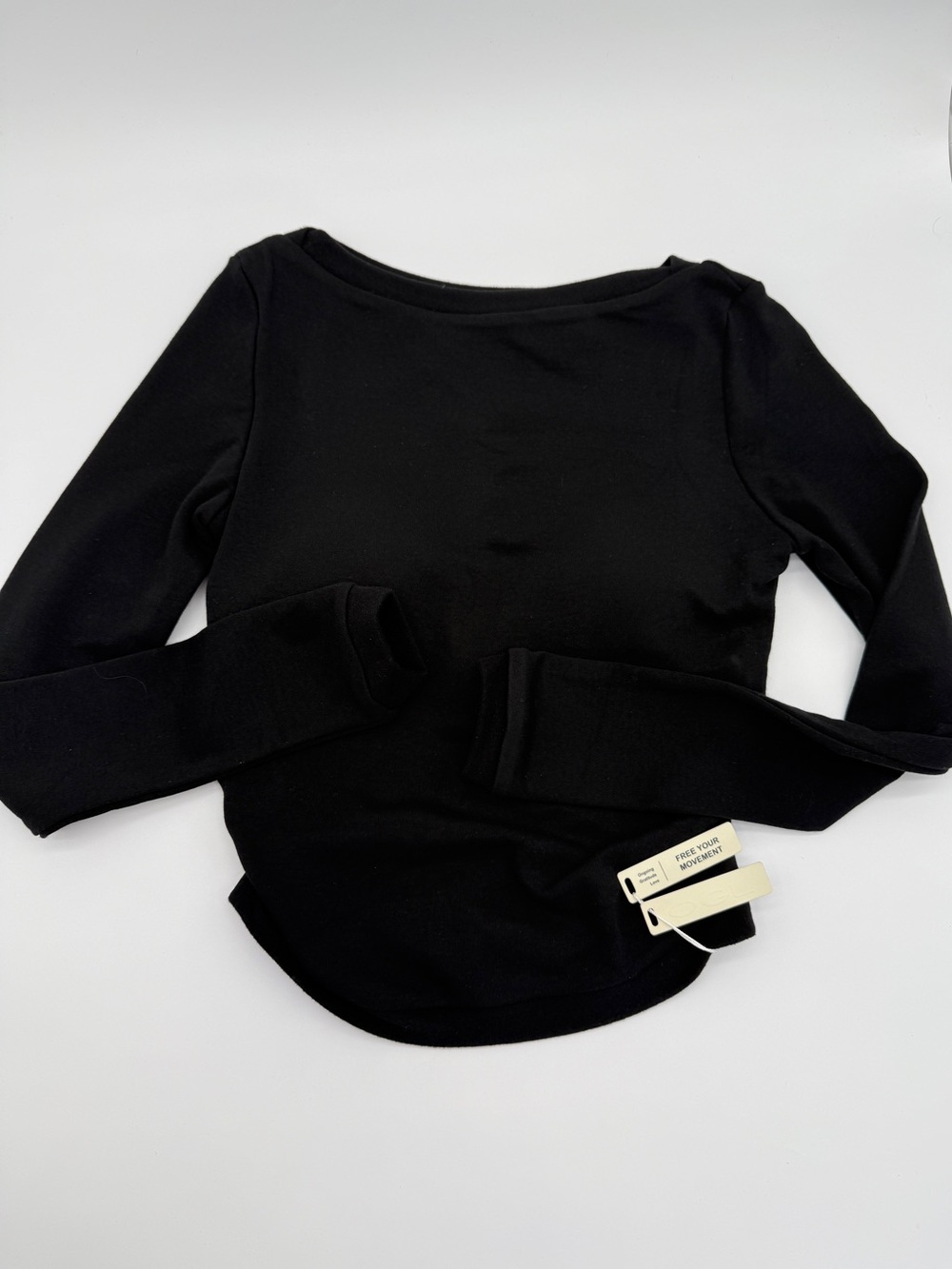 OGL Long Sleeve Brami Top in Black, Size S